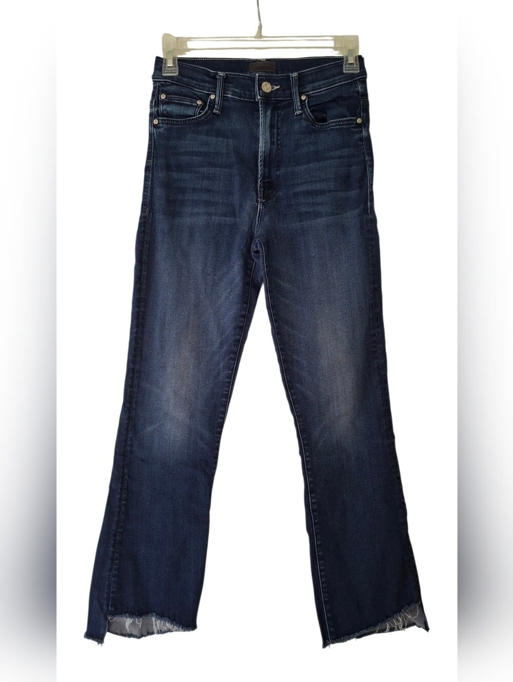 MOTHER The Insider Crop Step Fray Kick Flare High Waist Jeans Size 26